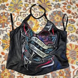 Leather Halter Harley Davidson Lg